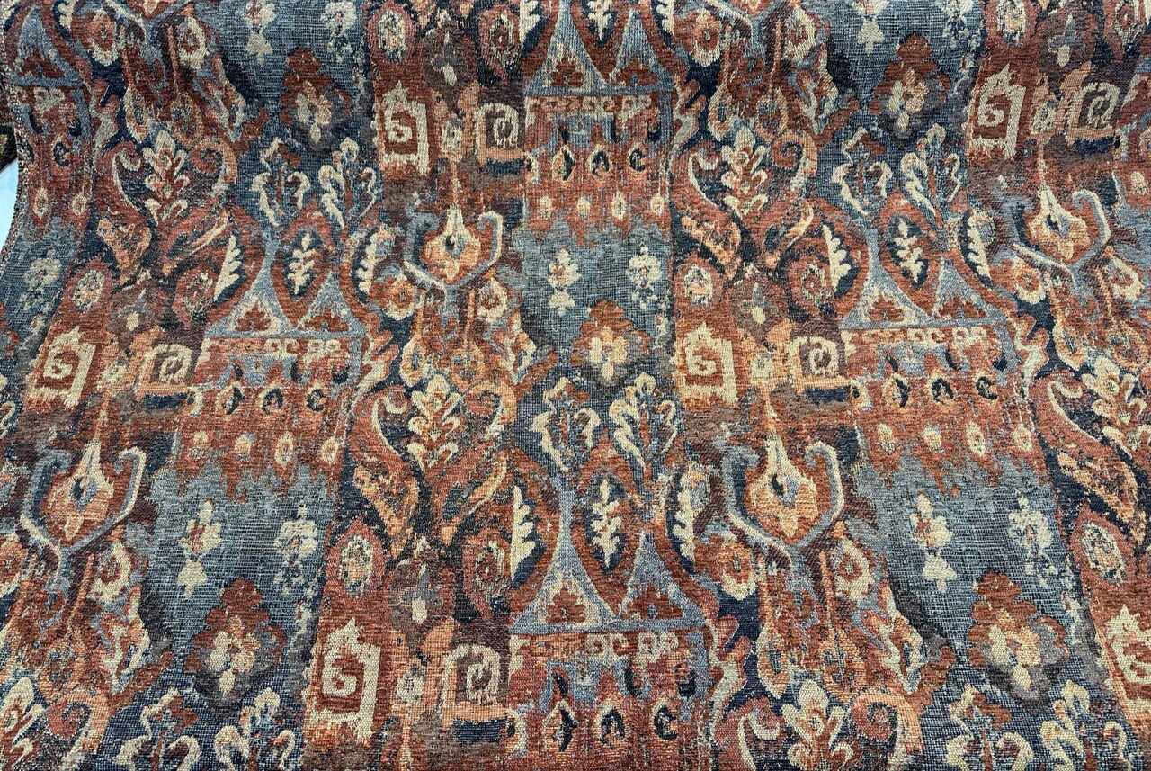 1 Yard Rust Tribal Chenille Upholstery Fabric Heavyweight Durable 70% Polyester Chenille & 30% polyester 56 Inches Width